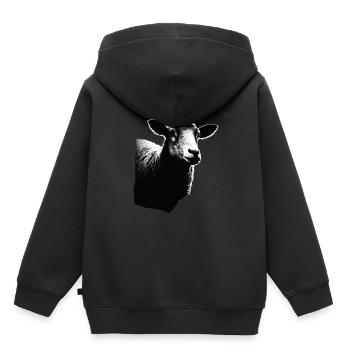 Schaf Schablone Art.-nr - Kinder Premium Organic Hoodie - Schwarz - Hinten - AI Model Kid Male (0cm)