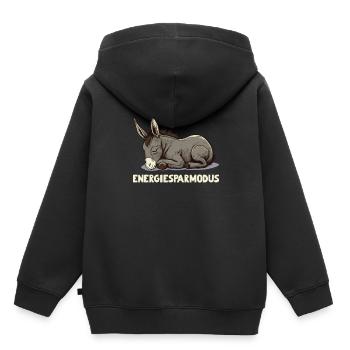 Energiersparmodus Müder Esel - Kinder Premium Organic Hoodie - Schwarz - Hinten - AI Model Kid Male (0cm)