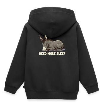 Besoin de plus de sommeil Âne endormi - Sweat Premium à capuche enfant bio - noir - Dos - AI Model Kid Male (0cm)