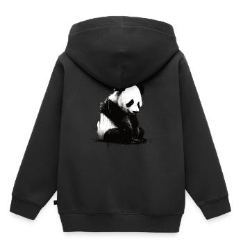 Panda-bär-schablone - Kinder Premium Organic Hoodie - Schwarz - Hinten - AI Model Kid Male (0cm)