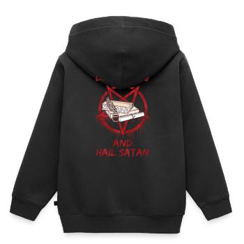 Aimer écrire et saluer Satan - Sweat Premium à capuche enfant bio - noir - Dos - AI Model Kid Male (0cm)