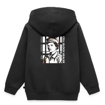Infirmière correctionnelle guérisseuse de bloc cellulaire - Sweat Premium à capuche enfant bio - noir - Dos - AI Model Kid Male (0cm)