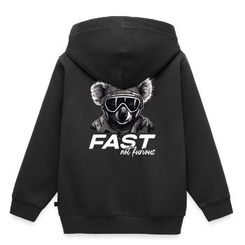 Fast Not Furious Koala Bear - Kids Premium Organic Hoodie - black - Back - AI Model Kid Male (0cm)