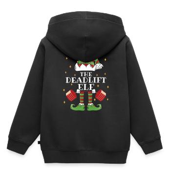 Le Deadlift Elf Fitness - Sweat Premium à capuche enfant bio - noir - Dos - AI Model Kid Male (0cm)