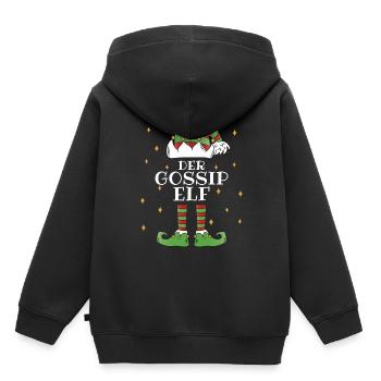 Der Gossip Elf - Familien Weihnachtsoutfit - Kinder Premium Organic Hoodie - Schwarz - Hinten - AI Model Kid Male (0cm)