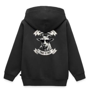 Im Zweifelsfall Traben Sie Es Aus - Wanderdesign - Kinder Premium Organic Hoodie - Schwarz - Hinten - AI Model Kid Male (0cm)