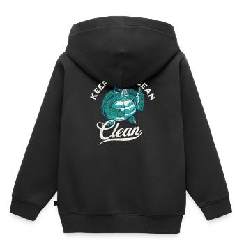 Keep the Ocean Clean Design - Kinder Premium Organic Hoodie - Schwarz - Hinten - AI Model Kid Male (0cm)