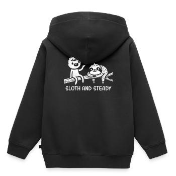 Simplement paresser autour des vêtements de griffonnage décontractés - Sweat Premium à capuche enfant bio - noir - Dos - AI Model Kid Male (0cm)