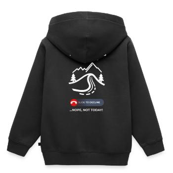 Mountains Call Rejected – Comfy Day Humor - Kids Premium Organic Hoodie - black - Back - AI Model Kid Male (0cm)