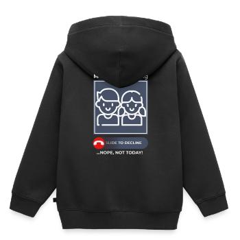 Les enfants appellent Nope pas aujourd’hui - Détendez-vous pour les parents - Sweat Premium à capuche enfant bio - noir - Dos - AI Model Kid Male (0cm)