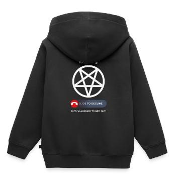 Satanic Call Ignored – Pop Culture Wit - Kinder Premium Organic Hoodie - Schwarz - Hinten - AI Model Kid Male (0cm)