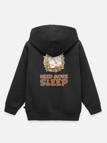 Schlafende Hasennachtkleidung - Serene Sleep - Kinder Premium Organic Hoodie - Schwarz