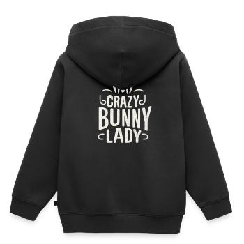 Crazy Bunny Lady - Kinder Premium Organic Hoodie - Schwarz - Hinten - AI Model Kid Male (0cm)