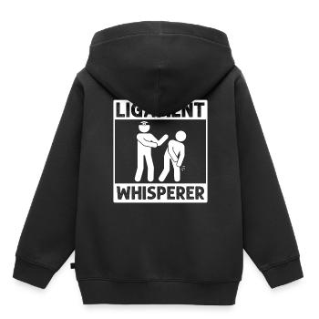 Gourou des soins ligamentaires – Maîtrise de la - Sweat Premium à capuche enfant bio - noir - Dos - AI Model Kid Male (0cm)