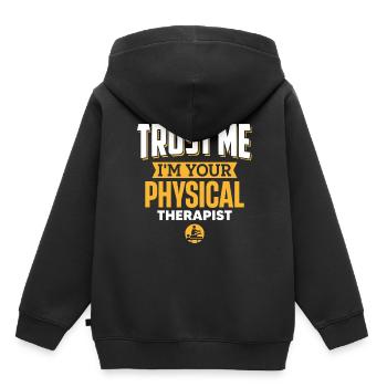 Glaub Mir, Ich Bin Dein Physiotherapeut - Kinder Premium Organic Hoodie - Schwarz - Hinten - AI Model Kid Male (0cm)