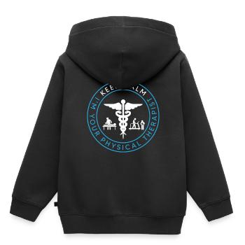 Repos et soins – la promesse de votre - Sweat Premium à capuche enfant bio - noir - Dos - AI Model Kid Male (0cm)