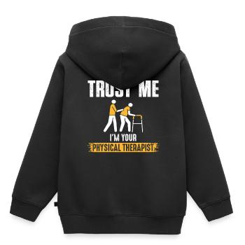 Comptez sur moi – la promesse de la - Sweat Premium à capuche enfant bio - noir - Dos - AI Model Kid Male (0cm)