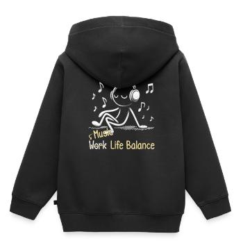 Music Life Balance - Kinder Premium Organic Hoodie - Schwarz - Hinten - AI Model Kid Male (0cm)