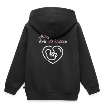 Baby Work Life Balance – Schwangere Zukünftige - Kinder Premium Organic Hoodie - Schwarz - Hinten - AI Model Kid Male (0cm)