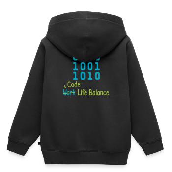 Coder l’équilibre entre vie professionnelle et vie privée – Programmeurs et - Sweat Premium à capuche enfant bio - noir - Dos - AI Model Kid Male (0cm)