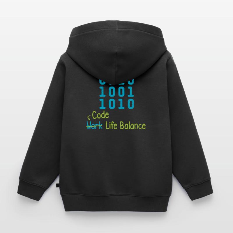 Code Work Life Balance – Programmierer Und Kinder Premium Organic Hoodie