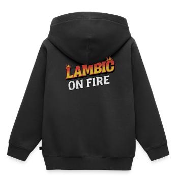 Lambic On Fire - Verses passionnés et bières artisanales - Sweat Premium à capuche enfant bio - noir - Dos - AI Model Kid Male (0cm)