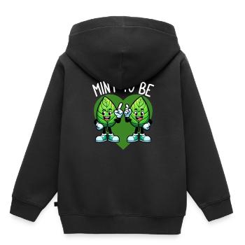 Mint To Be – Fresh Love & Leafy Laughter - Kids Premium Organic Hoodie - black - Back - AI Model Kid Male (0cm)