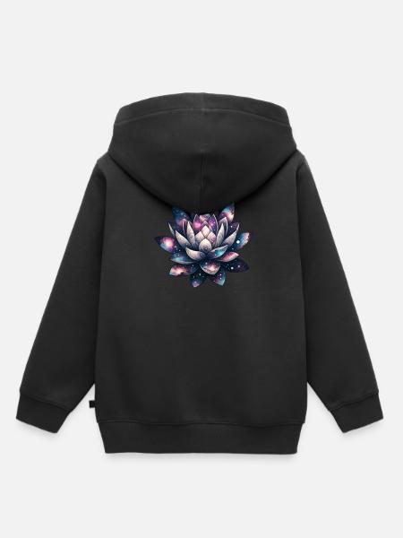 Celestial Bloom Galactic Lotus Unfolding - Kinder Premium Organic Hoodie - Schwarz