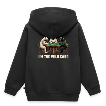 Je suis le Wild Card Bear Poker - Sweat Premium à capuche enfant bio - noir - Dos - AI Model Kid Male (0cm)