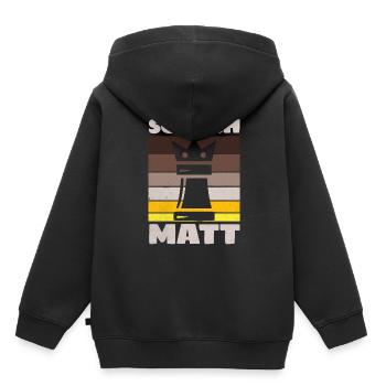 Chess Mate Viking Jeu d’échecs en plein air - Sweat Premium à capuche enfant bio - noir - Dos - AI Model Kid Male (0cm)