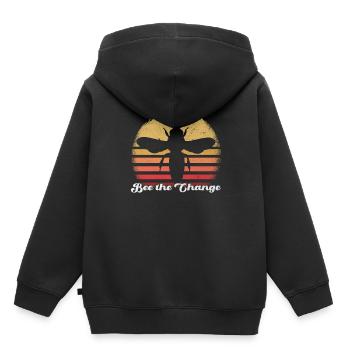 Bee The Change Motivational Bee Art - Kids Premium Organic Hoodie - black - Back - AI Model Kid Male (0cm)
