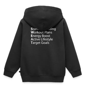 Plans d’entraînement pour le développement de l’endurance de la transpiration - Sweat Premium à capuche enfant bio - noir - Dos - AI Model Kid Male (0cm)