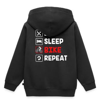 VTT VTT VTT - Sweat Premium à capuche enfant bio - noir - Dos - AI Model Kid Male (0cm)