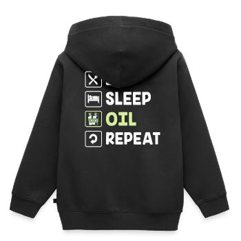 Huile essentielle - Sweat Premium à capuche enfant bio - noir - Dos - AI Model Kid Male (0cm)