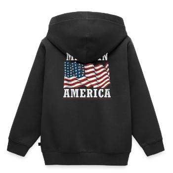 Made in Amerika - Kinder Premium Organic Hoodie - Schwarz - Hinten - AI Model Kid Male (0cm)