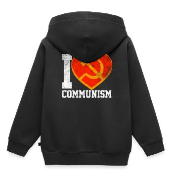 J’aime le communisme - Sweat Premium à capuche enfant bio - noir - Dos - AI Model Kid Male (0cm)