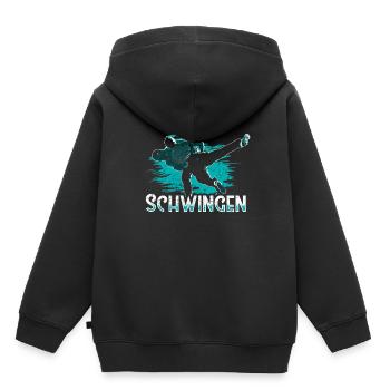 Schwingen Schweiz Sport - Kinder Premium Organic Hoodie - Schwarz - Hinten - AI Model Kid Male (0cm)