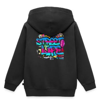 Graffiti Art - Sweat Premium à capuche enfant bio - noir - Dos - AI Model Kid Male (0cm)