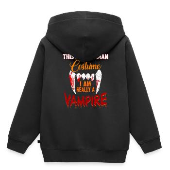 Drôle de vampire - Sweat Premium à capuche enfant bio - noir - Dos - AI Model Kid Male (0cm)