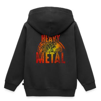 Heavy Metal - Kinder Premium Organic Hoodie - Schwarz - Hinten - AI Model Kid Male (0cm)