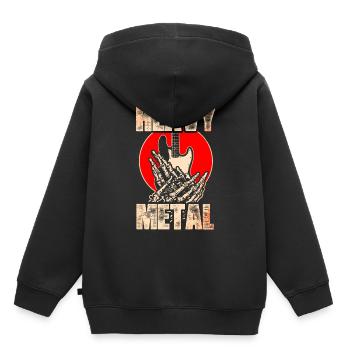 Heavy Metal - Kinder Premium Organic Hoodie - Schwarz - Hinten - AI Model Kid Male (0cm)