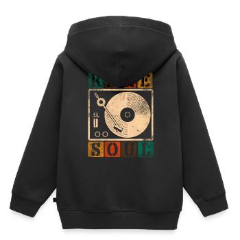 Musique Soul - Sweat Premium à capuche enfant bio - noir - Dos - AI Model Kid Male (0cm)