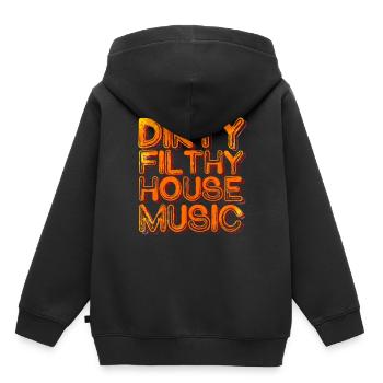 Musique House - Sweat Premium à capuche enfant bio - noir - Dos - AI Model Kid Male (0cm)