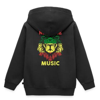 Reggae Musik Löwe - Kinder Premium Organic Hoodie - Schwarz - Hinten - AI Model Kid Male (0cm)