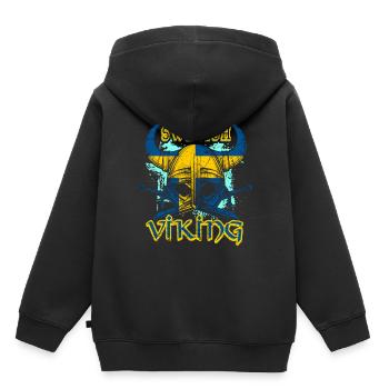 Viking suédois - Sweat Premium à capuche enfant bio - noir - Dos - AI Model Kid Male (0cm)