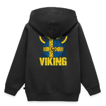 Swedish Viking - Kids Premium Organic Hoodie - black - Back - AI Model Kid Male (0cm)