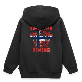 Norwegischer Wikinger - Kinder Premium Organic Hoodie - Schwarz - Hinten - AI Model Kid Male (0cm)