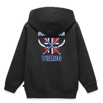 Norwegischer Wikinger - Kinder Premium Organic Hoodie - Schwarz - Hinten - AI Model Kid Male (0cm)
