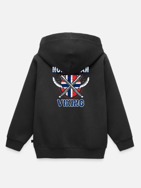 Norwegischer Wikinger - Kinder Premium Organic Hoodie - Schwarz