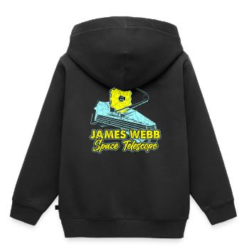 Télescope spatial James Webb - Sweat Premium à capuche enfant bio - noir - Dos - AI Model Kid Male (0cm)